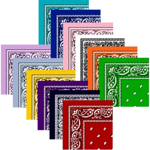 12 Stk Bandanas DeLuxe Valuepack i 12 forskellige Farver