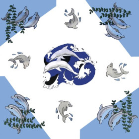 Bandanna Blå Delfiner