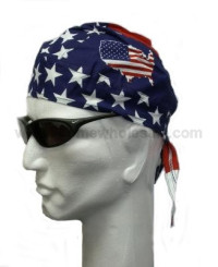 USA Flag Stars and Stripes with US Map Head Wear