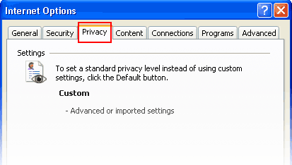 IE Cookie Privacy